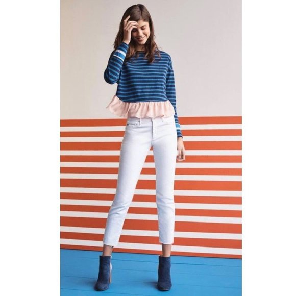 Anthropologie Deletta Ruffled Rugby Pullover L - Picture 4 of 5